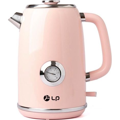 Bollitore Namajunas - Capacità 1,7 l - Acciaio inossidabile - Bollitore elettrico - Funzione di mantenimento in caldo - Stile retrò - Rosa (1/5)