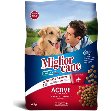 MIGLIOR CANE CROCCHETTE ACTIVE CON MANZO 4 KG (1/2)