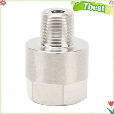 Adaptateur de manomètre d' en acier inoxydable, adaptateur de raccord fileté de précision, 1/8 po NPT mâle vers M10x1,0 femelle (1/4)