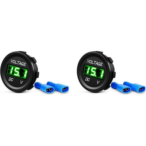 2x DC 12V LED-Digitalvoltmeter für Boote, Wasserfahrzeuge, Motorräder, LKWs, Quads, UTVs (Grün) (1/5)