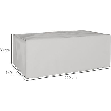 Housse de protection pour mobilier de jardin, résistante à l'hiver, imperméable et anti-UV, en tissu Oxford 600D, 210 x 140 x 80 cm, grise (1/5)