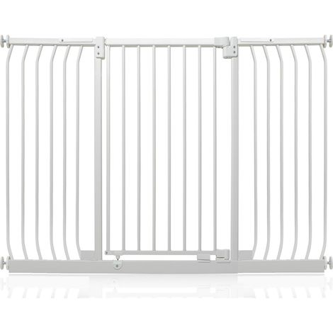 Safetots Extra Tall Elite Safety Gate, 143cm - 152cm, Matt White, Extra Tall 96.8cm in Height, Pressure Fit Stair Gate