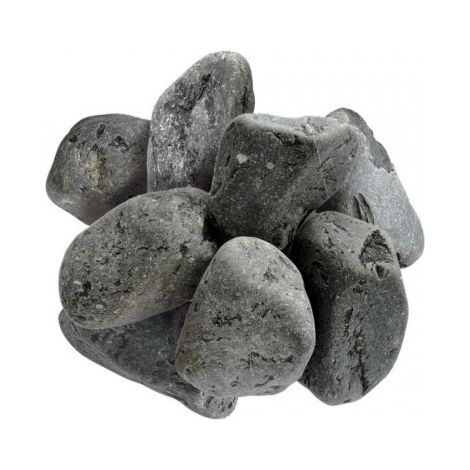 Galet noir mat 30/60 mm - Filet 20 kg - Gris anthracite