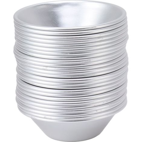 25 Aluminium-Eierkuchenformen, Formen für kleine Kuchen, Mini-Cupcakes, Muffins und anderes Gebäck. (1/5)