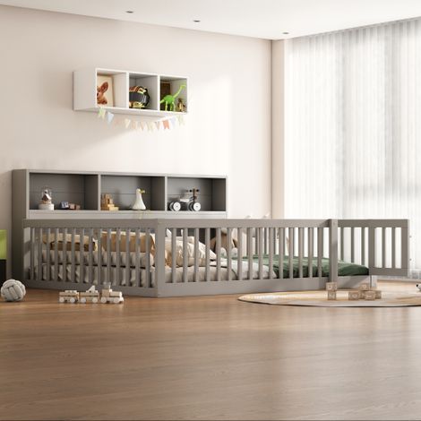 Daybett, Tagesbett Schlafsofa, Bettseite mit Staufach, Bett mit Lattenrost ( Ohne Matratze), Brüstung, Kiefernholz