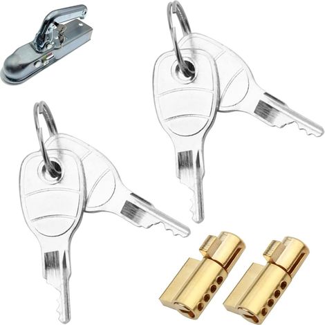 2 Cadenas Remorque avec 4 Clés, Verrouillage à Fiche, Antivol pour Attelage de Remorque, Compatible avec Remorque pour 50mm (1/5)