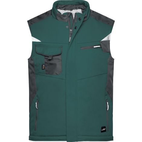 James & Nicholson Professionelle Softshellweste mit Innenfutter JN825 Gr. S dark-green/black (1/4)