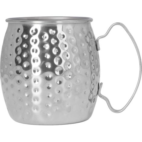 Mug Moscow Mule en Acier Inoxydable 304, Grande Capacité 500ml pour Cocktails, Idéal Bars Hôtels Restaurants, Design Argenté (1/5)