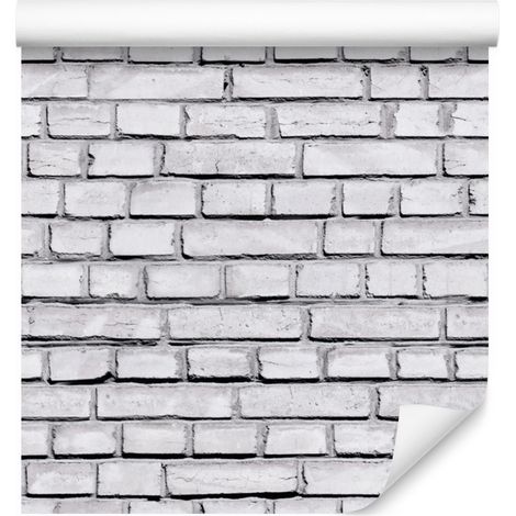 Papel pintado de ladrillo claro para salón y dormitorio, 50x1000 cm. (1/5)