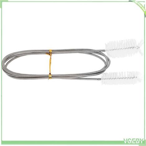 Brosse de nettoyage pour aquarium - FAFEICY - Flexible - Ressort inox pliable - 2 têtes (18/30 mm) - Poignée jaune (1/5)