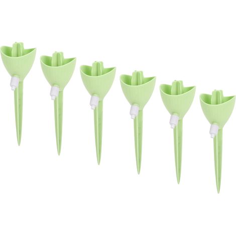 Goutteur automatique pour plantes, 6 pièces, pointes d'arrosage automatique, vitesse réglable, pour vacances, vert en pot (1/5)