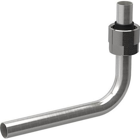 Tube metallique-angle 90° avec raccord a vis eurocone 15mm, 2 pieces