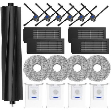 Zubehör für Saugroboter: Gummibürste (x1), schwarze Seitenbürste (x6), schwarzer Filter (x4), grauer Filter (x4), Staubbeutel (x4) (1/5)