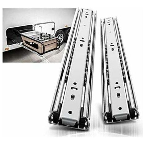 -Glissières tiroir robustes 400mm, Coulisse de tiroir à roulement à billes à extension complète Rail, Capacité de charge 68 kg 1 paire (1/4)