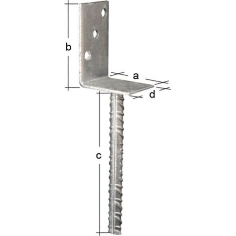 GAH  Alberts  Soporte  poste  en  L  ETA-10/0210  80x100x200x60mm  TZN  -  213954 (1/2)