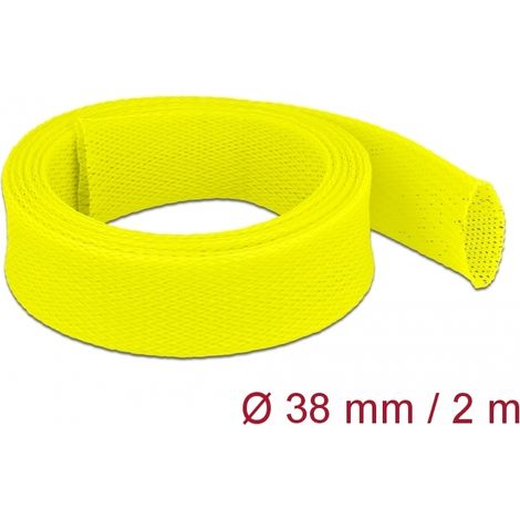 Delock Funda trenzada estirable 2 m x 38 mm, color amarillo
