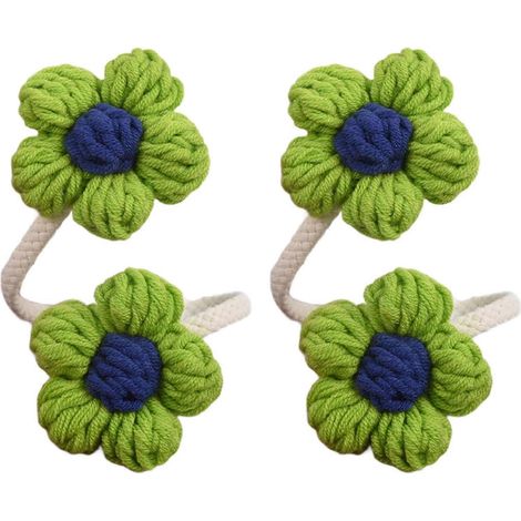 Attaches pour rideaux à motifs floraux embrasses décoratives boucles de maintien décoration intérieure marque ECVGHD vert (1/5)