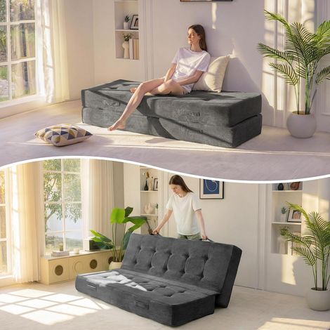 20 cm Folding Mattress with Handles, Extra Thick Memory Foam Sofa, Versatile for Sleeping on the Ground for Living Room and Guest Room (1/5)