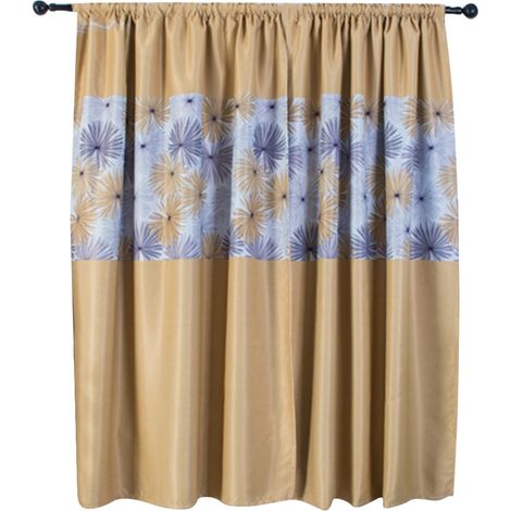 Rideau occultant en polyester pour salon et chambre, motif imprimé chrysanthème, décoration jaune, stores de fenêtre. (1/5)