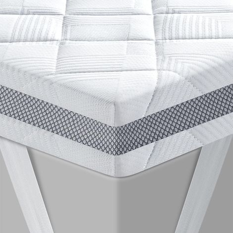 Gel Mattress Topper 90 x 200 cm H3/H4 Cold Foam Mattress Topper 10 cm Height 3D Mesh Cover Breathable Mattress Topper Comfortable Mattress Topper for Box Spring Bed and Uncomfortable Sofa Bed (1/5)