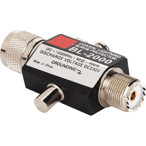 Parafoudre coaxial PL259 femelle vers mâle 400W, faible perte VSWR, protecteur contre la foudre pour antenne de bâtiment (1/5)