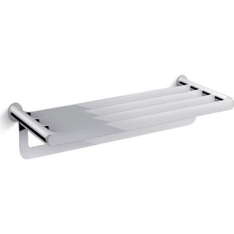 Kohler Avid 24"" Hotelier Double Bathroom Towel Shelf Rail Holder Chrome Plated