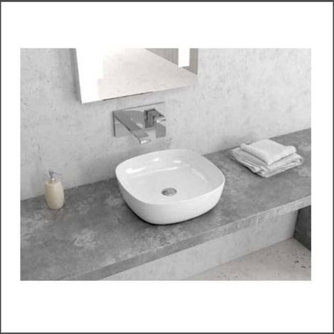 Lavandino da appoggio piccolo in ceramica bianca  Litos-0375 kamalu (1/2)