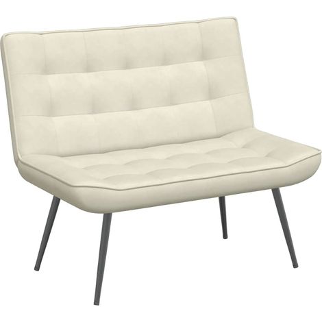 Banc crème 110x74x84 cm velours vidaXL (1/5)