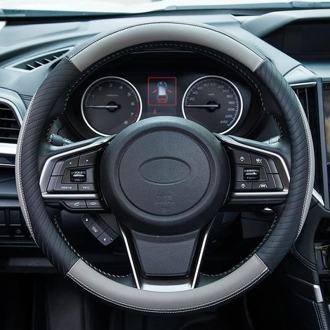 Coprivolante in pelle - Coprivolante universale antiscivolo resistente grigio da 38 cm