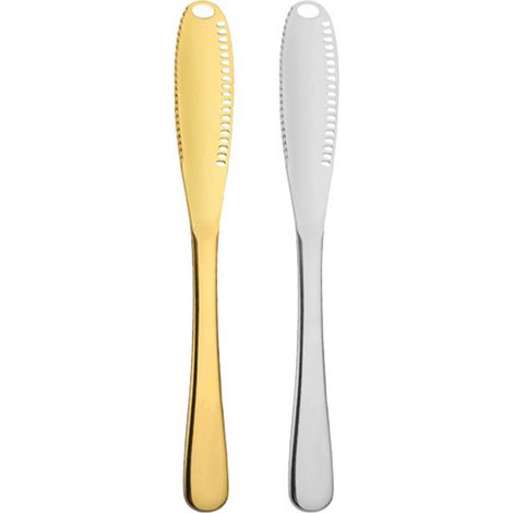 Couteau à beurre en acier inoxydable, pour tartiner beurre, fromage et condiments - Lot de 2 (1/5)