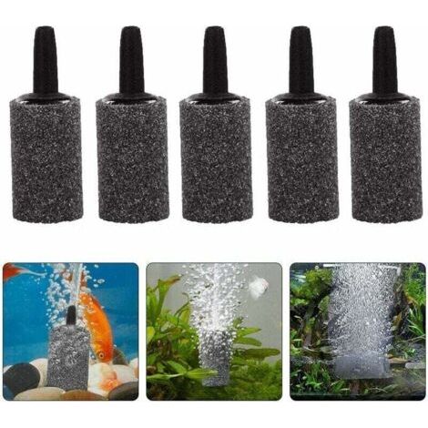 QORVA-5 Pcs Pierres d'air , Pierre à Air d'Aquarium Cylindre Bulle Diffuseur Airstones pour Pompe à Air Aquarium Hydroponie-Gris-Fei Yu (1/3)