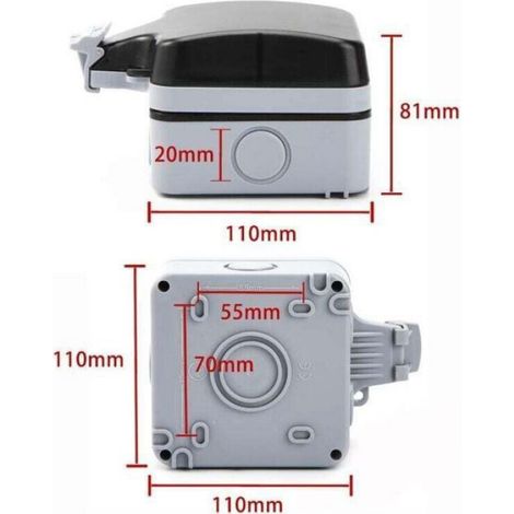 Prise murale extérieure avec port USB pour usage extérieur, prise étanche IP66, prise de jardin, montage en saillie, contact Femeo (1/4)