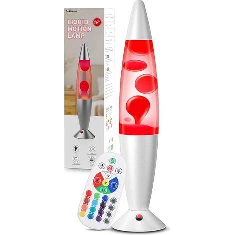 Lampe à Mouvement Liquide avec 17 Couleurs Changeantes, D'ambiance Télécommande, Anti-stress Relaxation, Couleur Ambiance Décoratif pour Salon, Bureau ou Chambre (Blanc Argenté) (1/5)