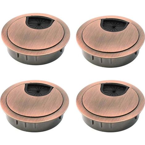 Passe-câble bureau 4pcs Ø50mm alliage zinc passe-fil pour table (1/5)
