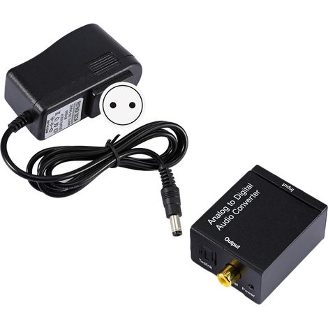 1 Convertidor de audio, entrada analógica RCA, salida coaxial y Toslink SPDIF, formato compacto para sistemas estéreo. (1/5)