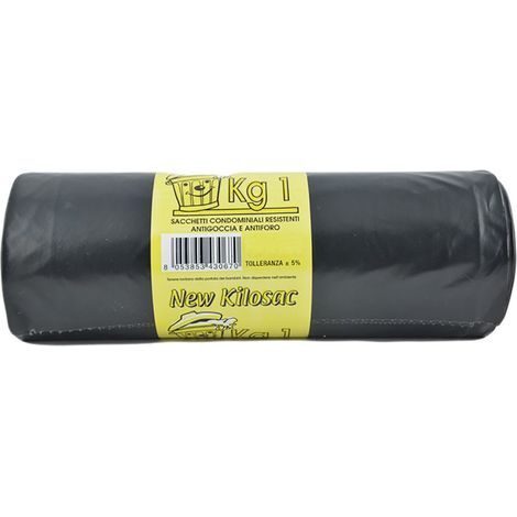 1 PZ SACCHI POLIETILENE NETTEZZA URBANA 'PESANTI' 90 X 120 NERO - RT.1 KG