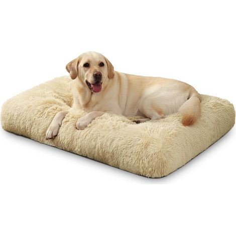 Hundebett große Hunde waschbar Plüsch Beige L 105 x B 70 x H 9 cm (1/5)