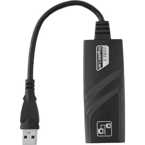 Adaptateur réseau LAN Ethernet Ethernet RJ45 Gigabit USB 3.0 à 10-100-1000 Mbps pour PC black (1/3)