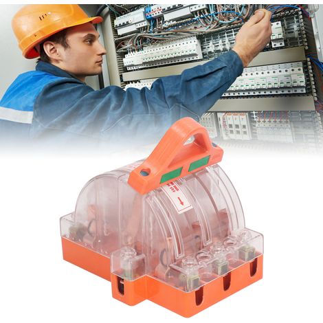 Interrupteur à couteau tripolaire en laiton transparent, à double action, inverseur, interrupteur bidirectionnel, interrupteur de charge, 220 V/380 V 100 A (1/5)