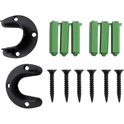 Supports de barre de douche en acier inoxydable 1,5 pouce, lot de 2, pour fixation murale, installation et démontage rapides. (1/5)