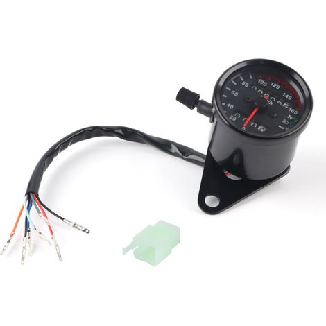 Universal motorcycle odometer, speedometer, dual KM/H reading signal, black (1/5)