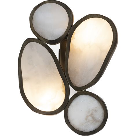 Aplique 17X12X21 Alabastro Blanco/Metal Laton Envejecido (1/5)