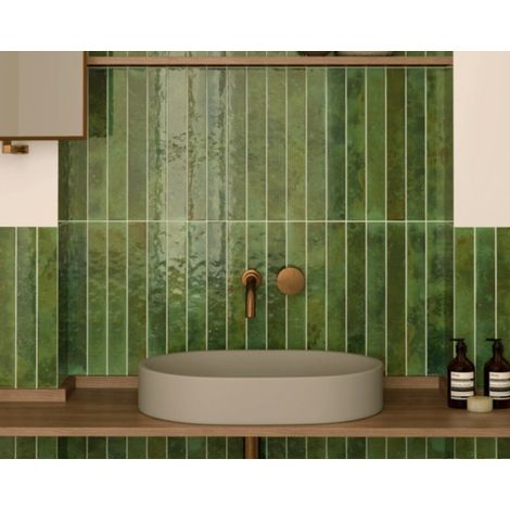 Carrelage mural faïence TROPICAL 40x5 cm Green - - boîte de m2