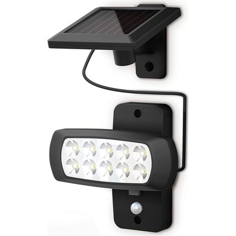 Projecteur Solaire Extérieur - Détecteur De Mouvements PIR - IP44 - 6500K - Pour Terrasse Balcon Jardin - 1 Pièce