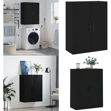 Armoire murale noir 69,5x34x90 cm - Armoire Murale - Meuble De Rangement - Armoire Noire - Armoire Suspendu - Étagère Murale - Home & Living