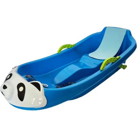 Aga Kinder Schlitten  DS497 Panda, Kinderschlitten aus Kunststoff, Stabiler Schneebob, Rodelschlitten für Kinder