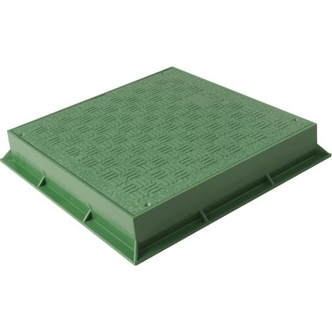 First Plast TCDP25V Telaio con Coperchio Pedonabile in PVC, Verde, 250x250 mm (1/4)