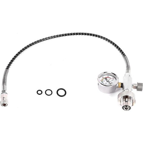 Adaptateur pour bouteilles de plongée avec adaptateur DIN G5/8 pouce et tuyau de 50 cm -- (1/5)