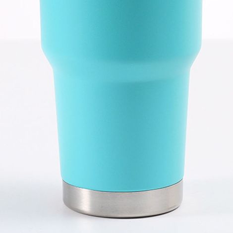 Chopine de voiture en acier inoxydable, chope à bière américaine à grande ouverture, grande capacité, isotherme, pour garder les boissons froides, bleu ciel. (1/5)