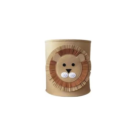 Panier à jouets Lion – Feutre marron – Rangement ludique – 35 x 35 x 35 cm (1/5)